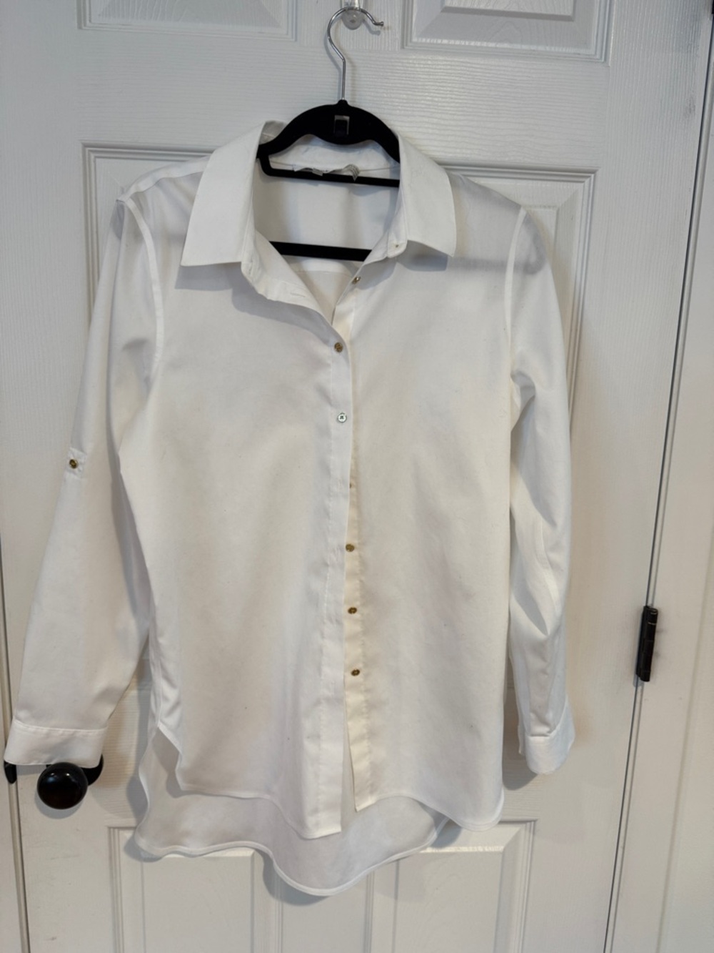 Calvin Klein White Collared Button-Front Shirt